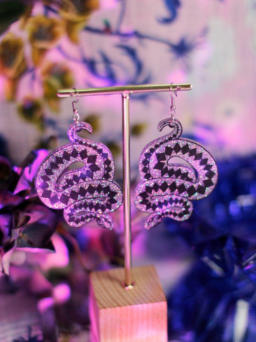 Viper Earrings, Glitter