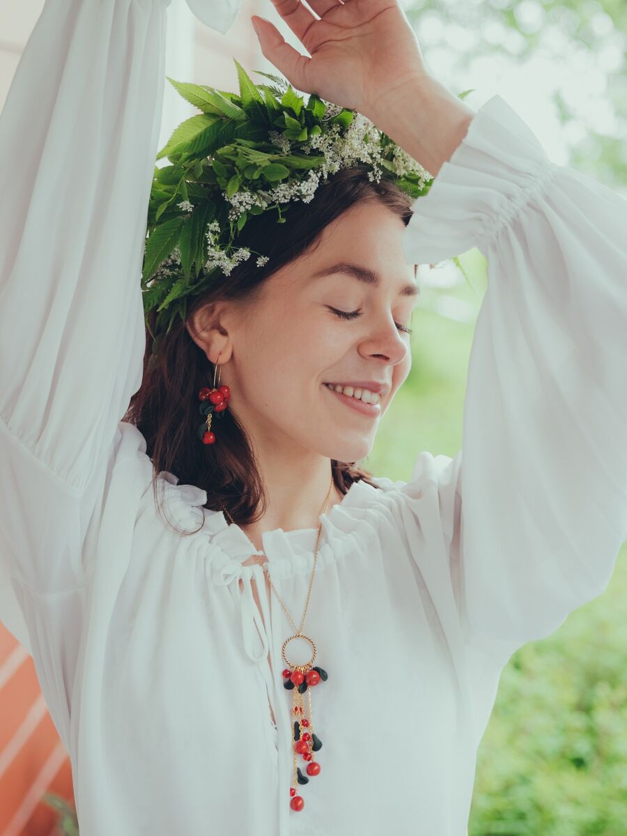 Puolukkapaikka-kaulakoru - iso