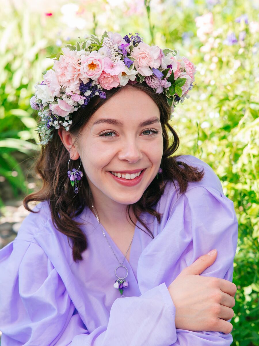 Tulppaani-rengaskorvakorut - violetti