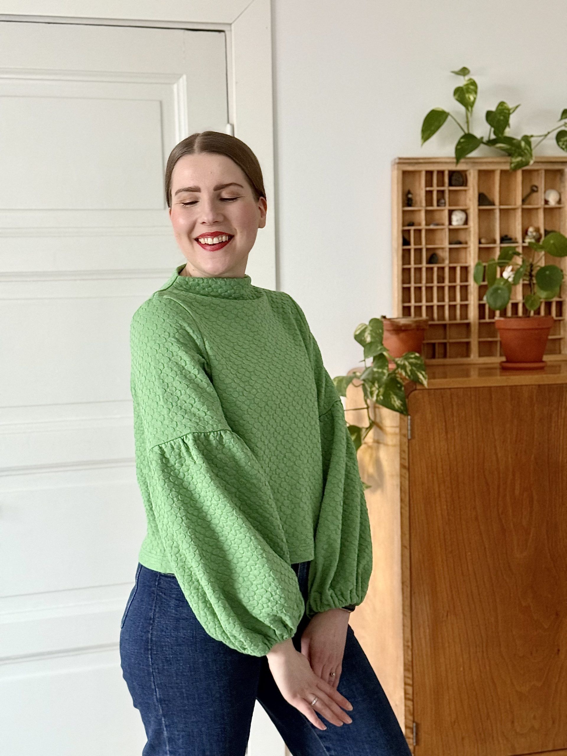 TALVIKKI puuvillapaita, Apila Pistaasi