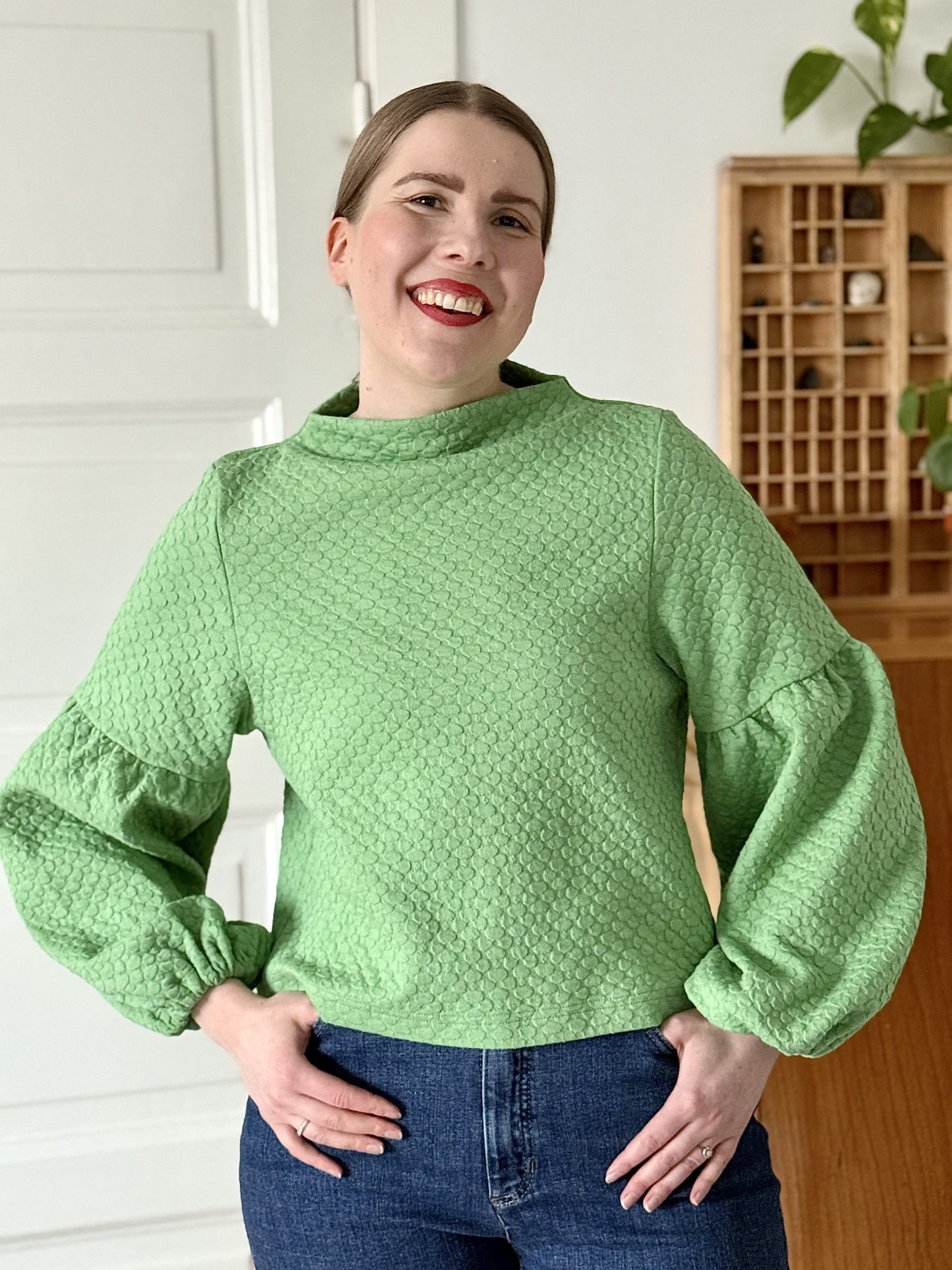 TALVIKKI puuvillapaita, Apila Pistaasi