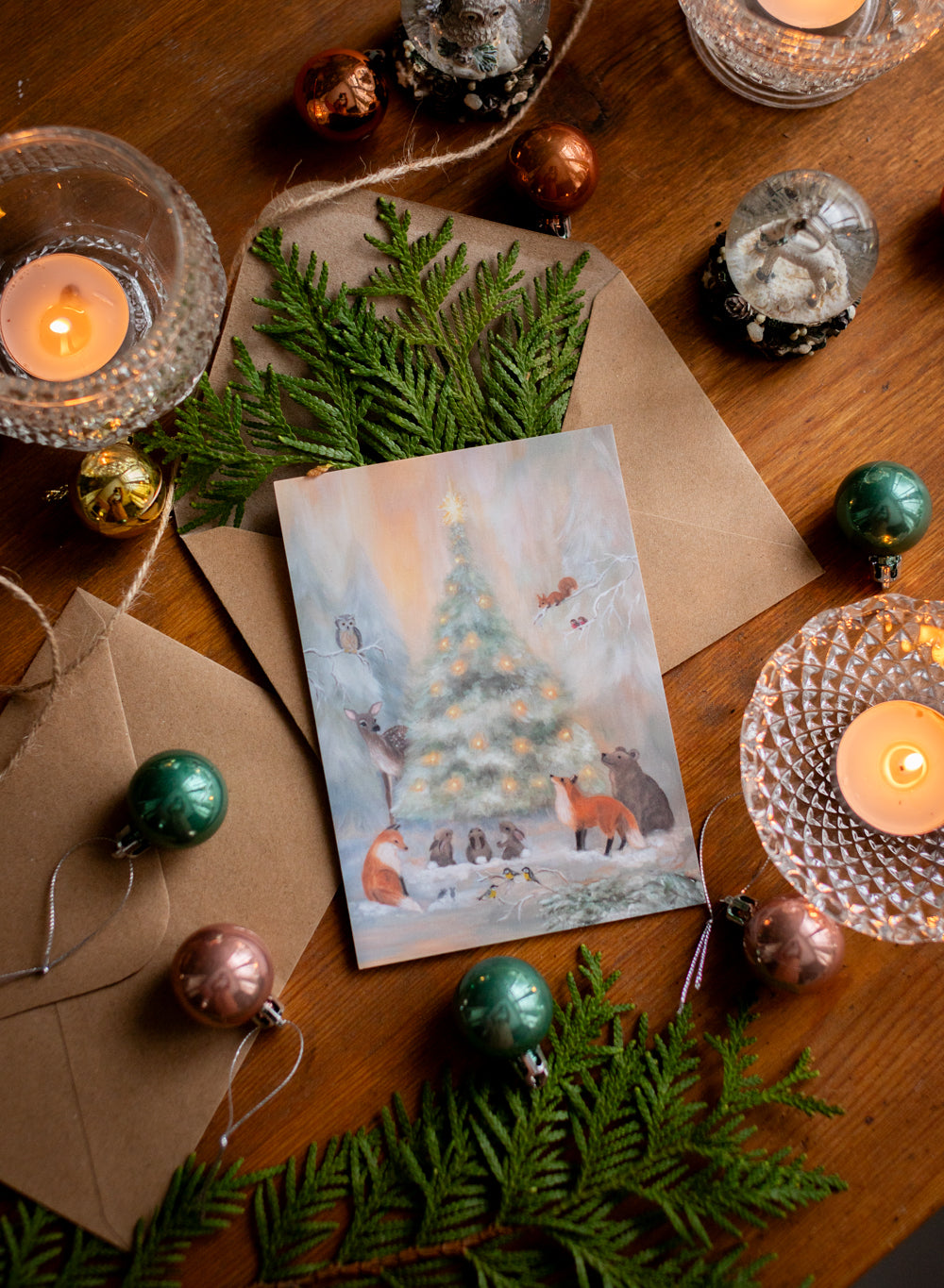 Ystävysten joulu -postikortti