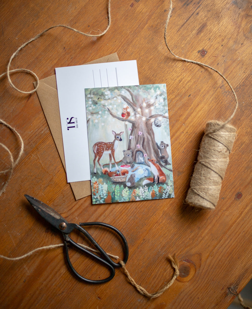 Kuka vei piknik-eväät postikortti