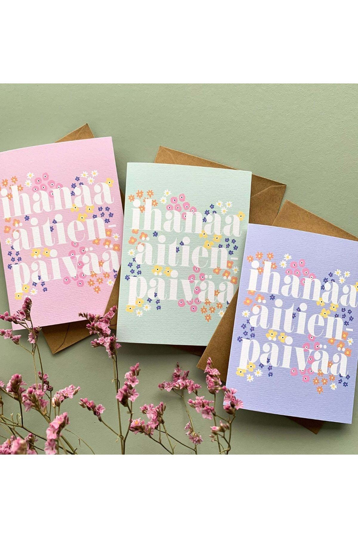 Ihanaa äitienpäivää - kaksiosainen kortti