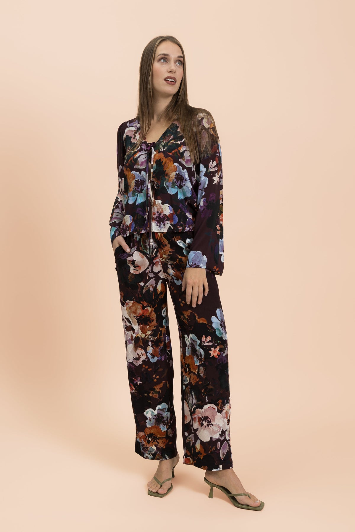 Flow Blouse, Maroon Anemone