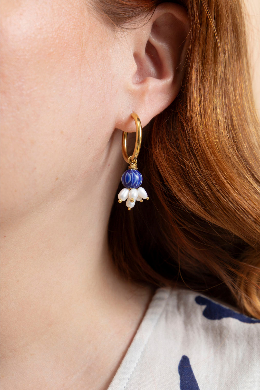 Neeja Earrings, Blue