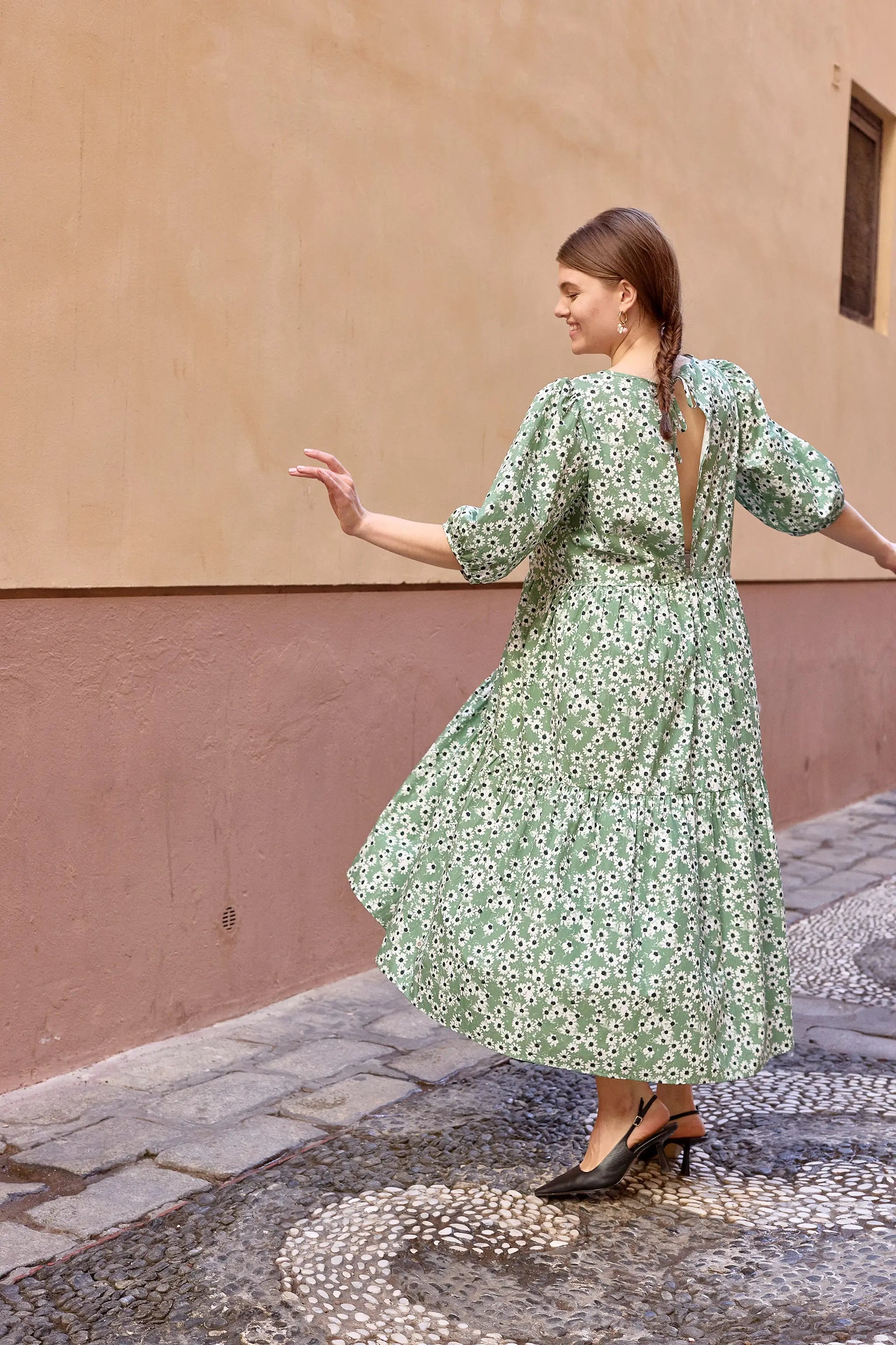 Tiered Midi Dress, Daisy Sage