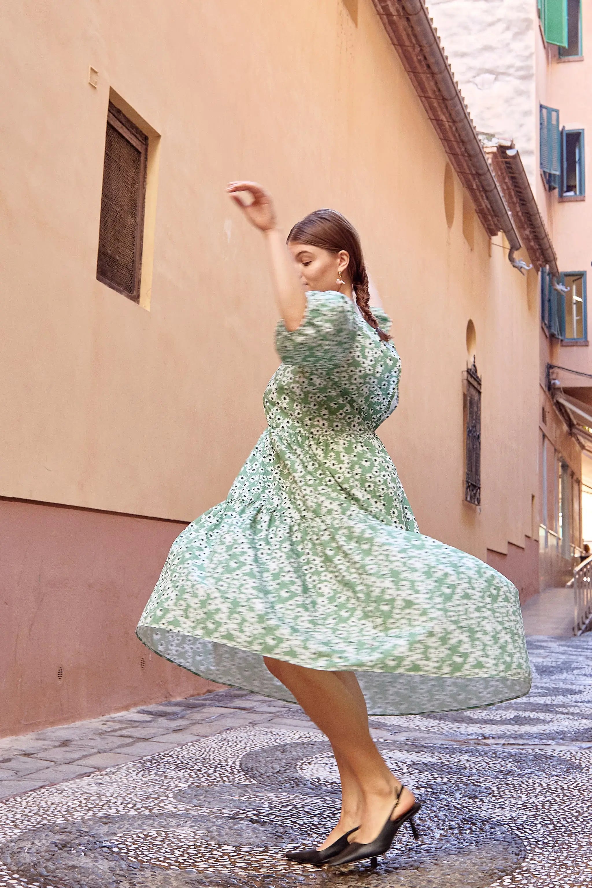 Tiered Midi Dress, Daisy Sage