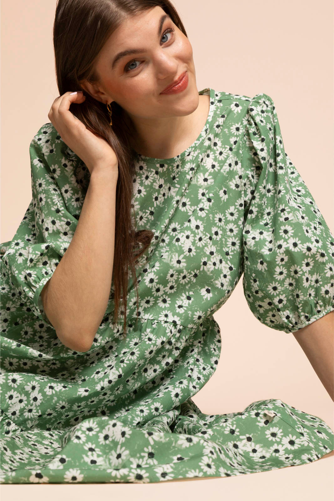 Tiered Midi Dress, Daisy Sage