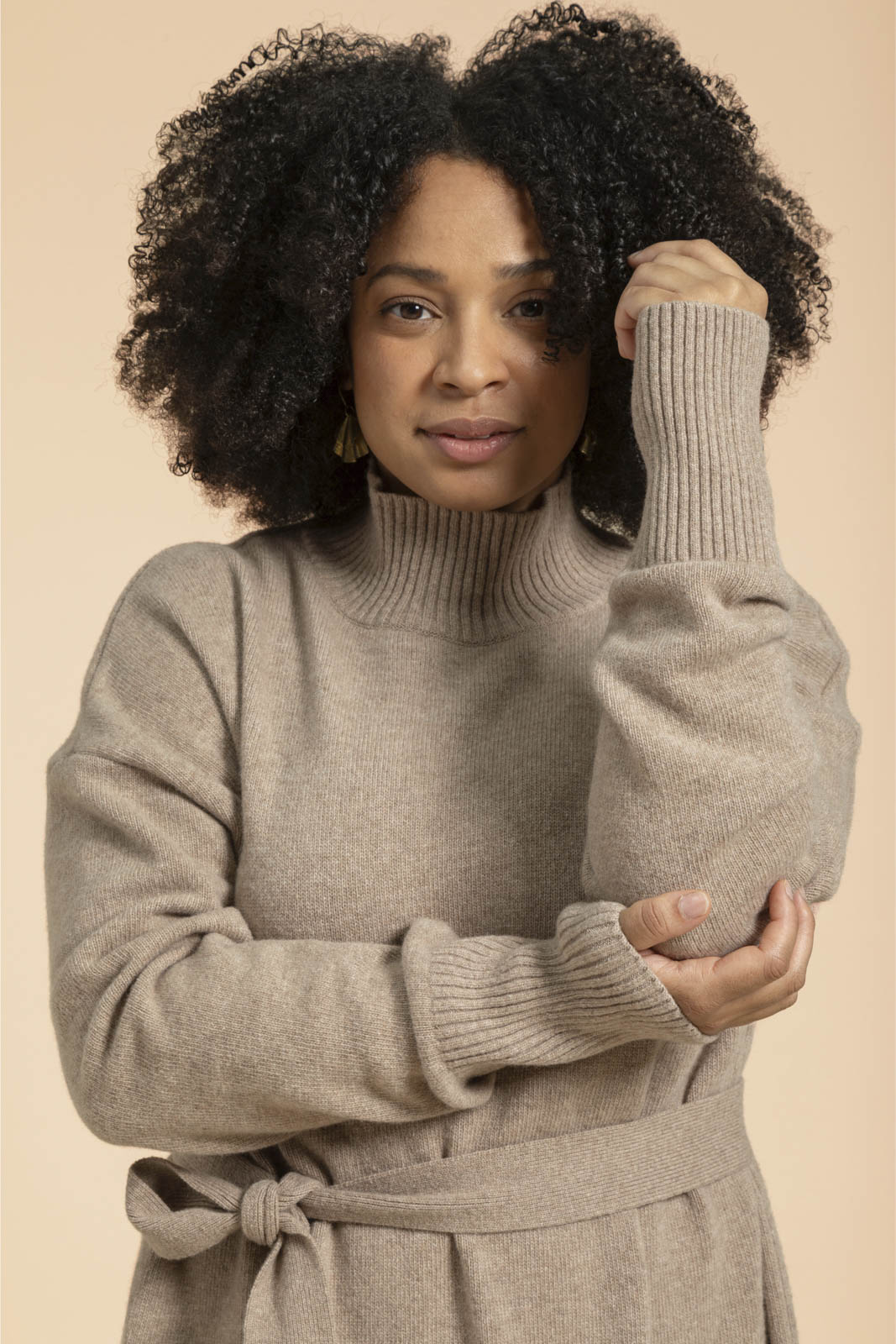 Wool Midi Mekko, Taupe