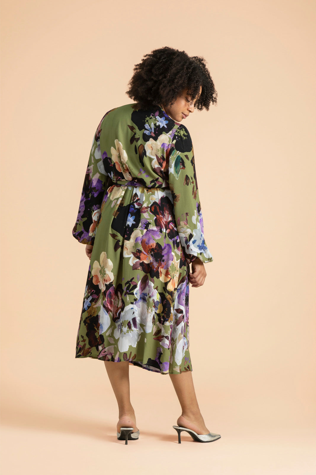 Wrap Midi Mekko, Olive Anemone