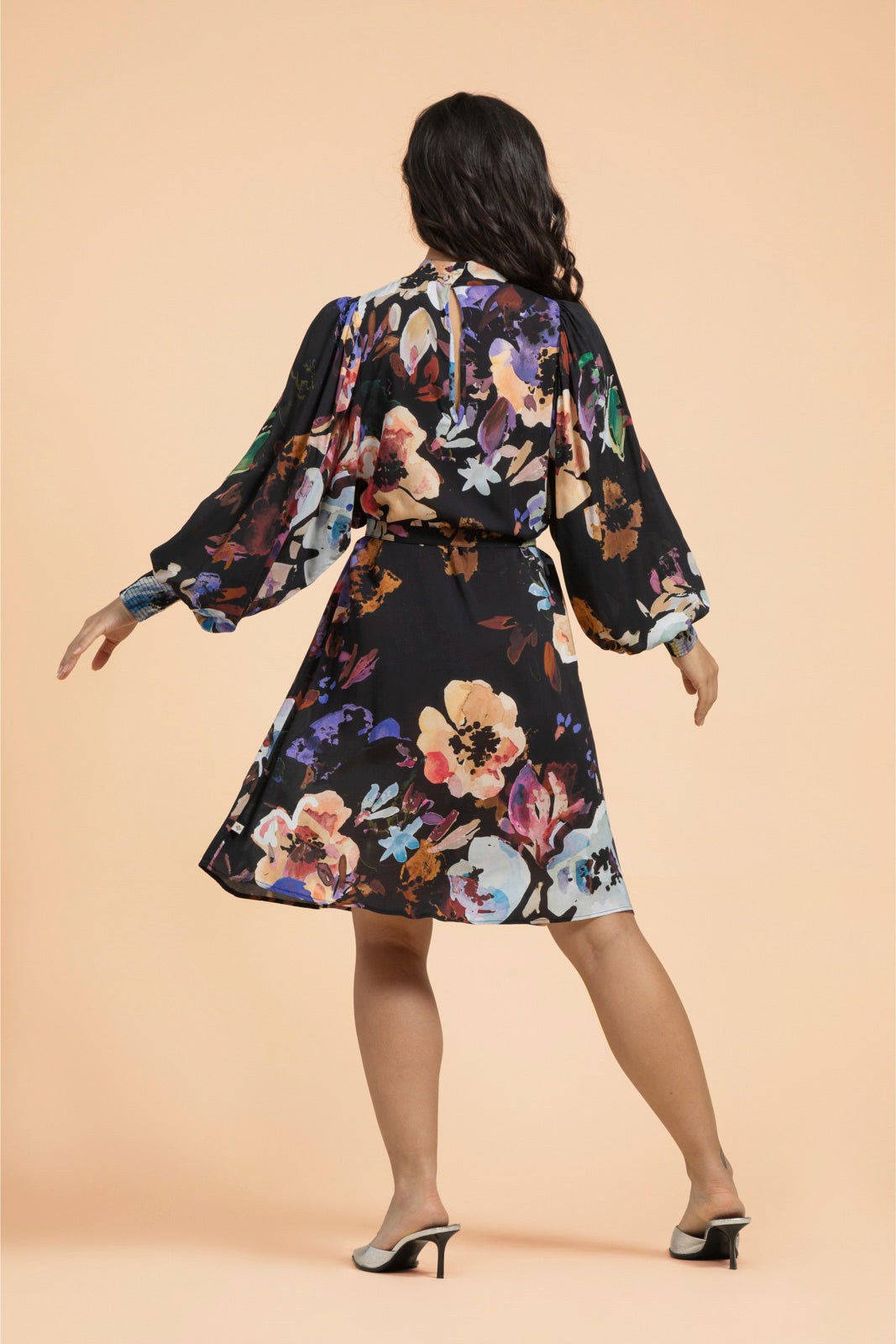 Puff Dress, Black Anemone
