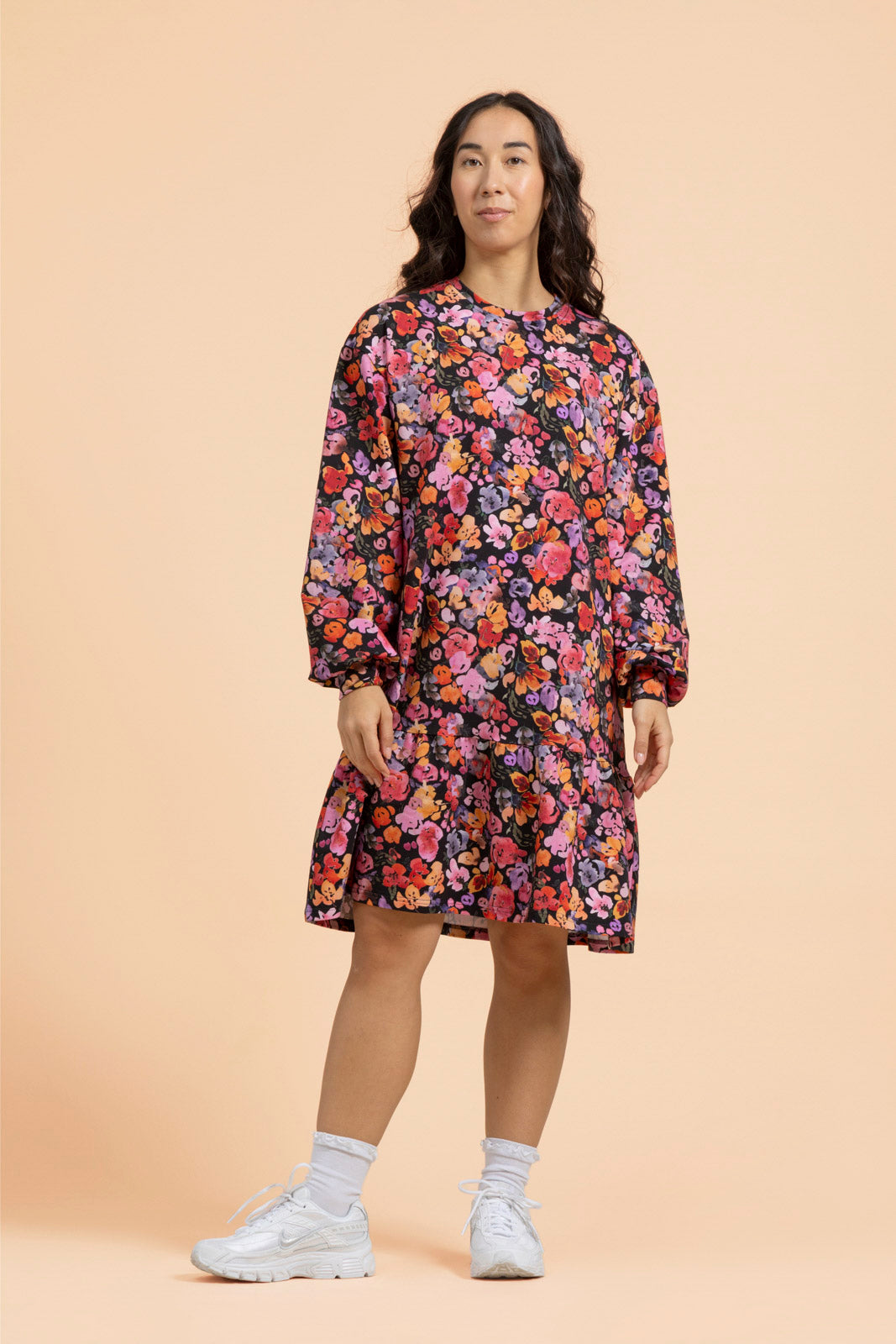 Ruffle Sweatshirt Dress, Wild Lea Mini
