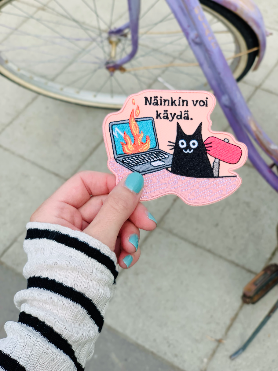 Näinkin voi käydä -kangasmerkki