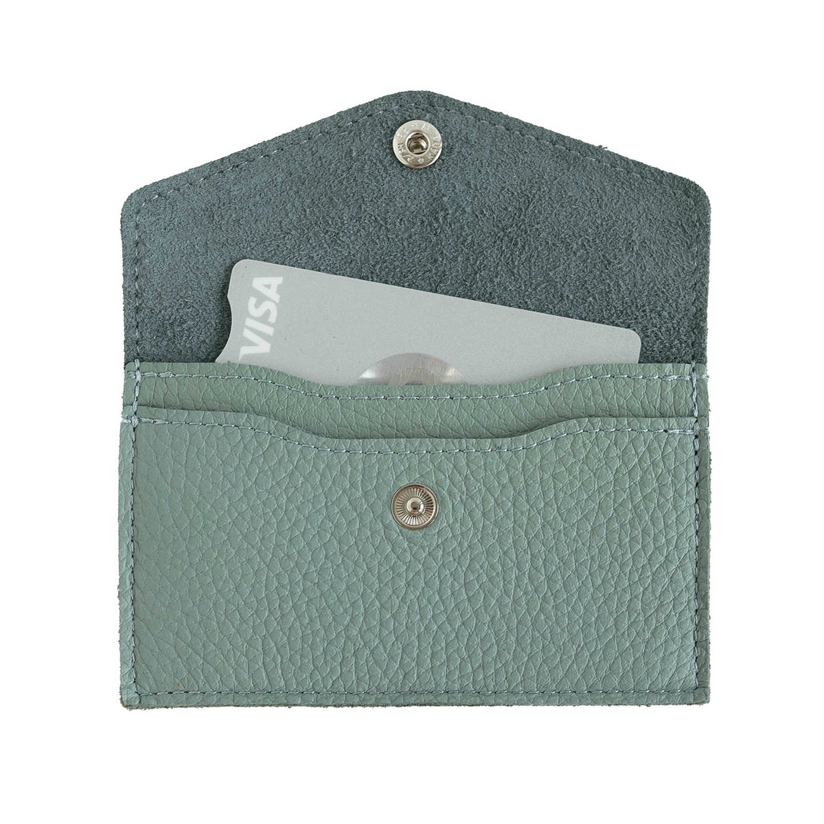 Card wallet with snap