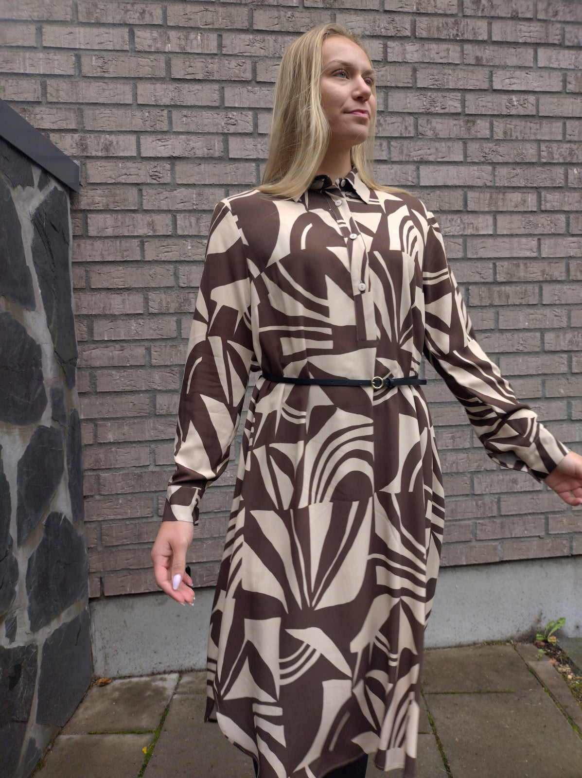 LIA viscose dress, Mocca print