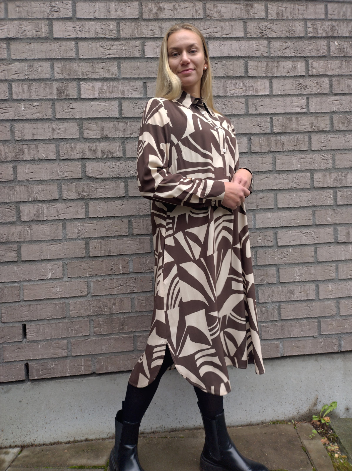LIA viscose dress, Mocca print