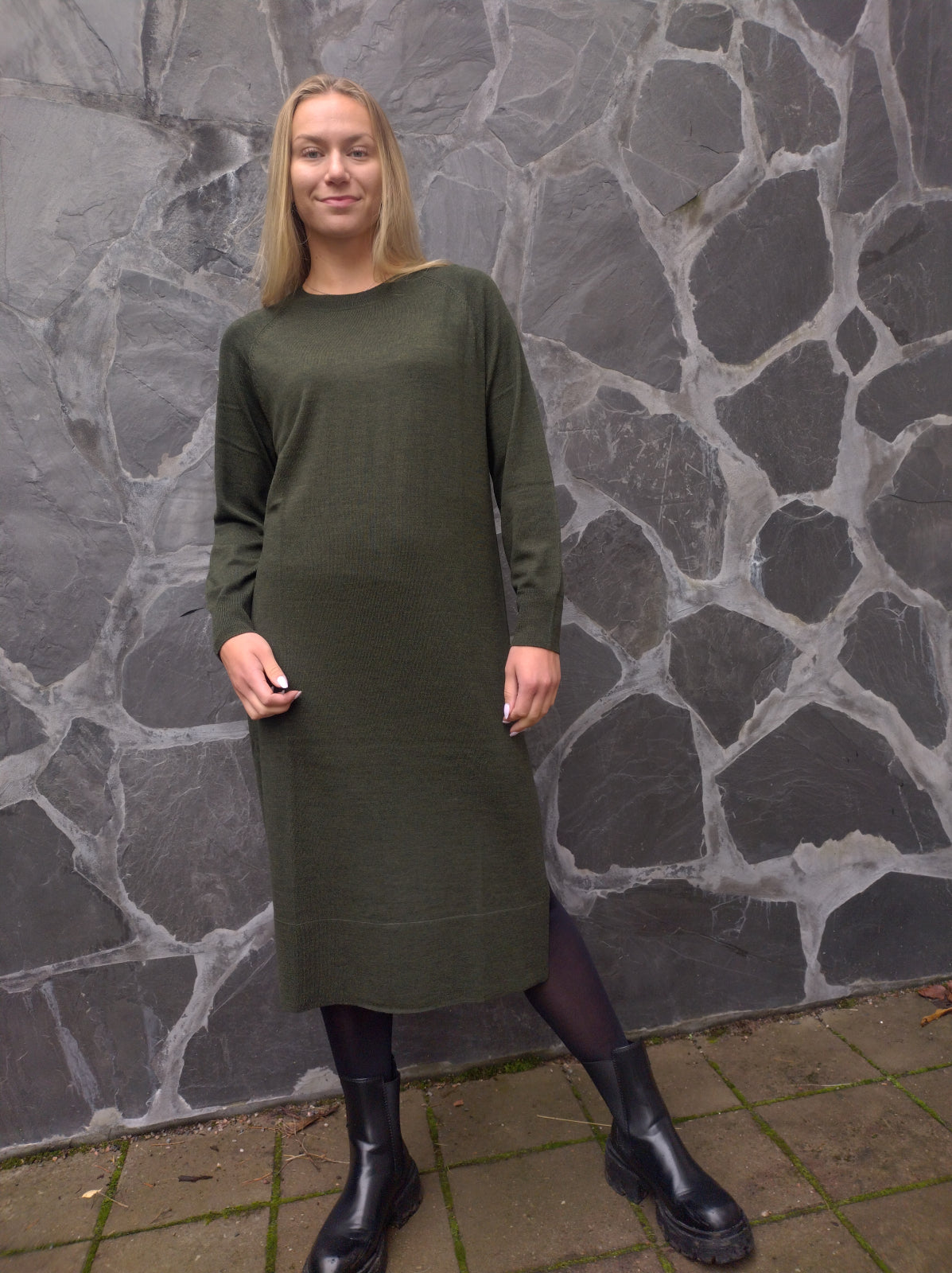 LINNEA merinovillamekko, metsävihreä