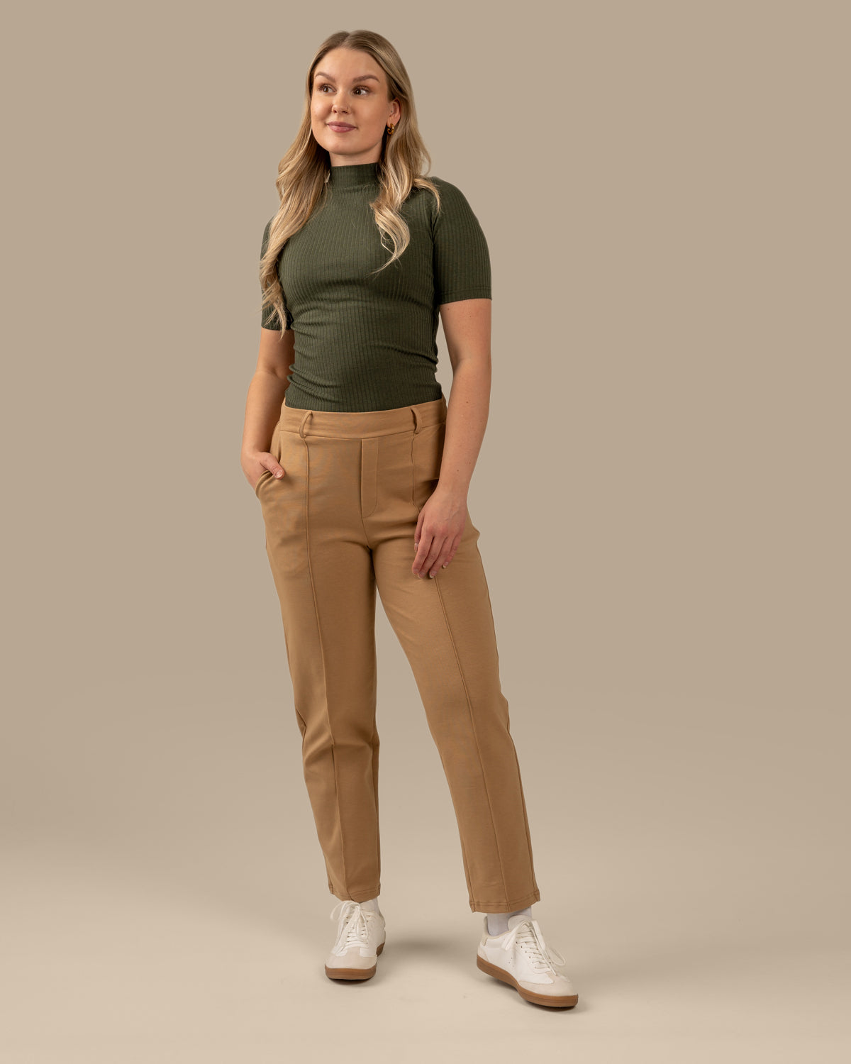 Laskoshousut, beige