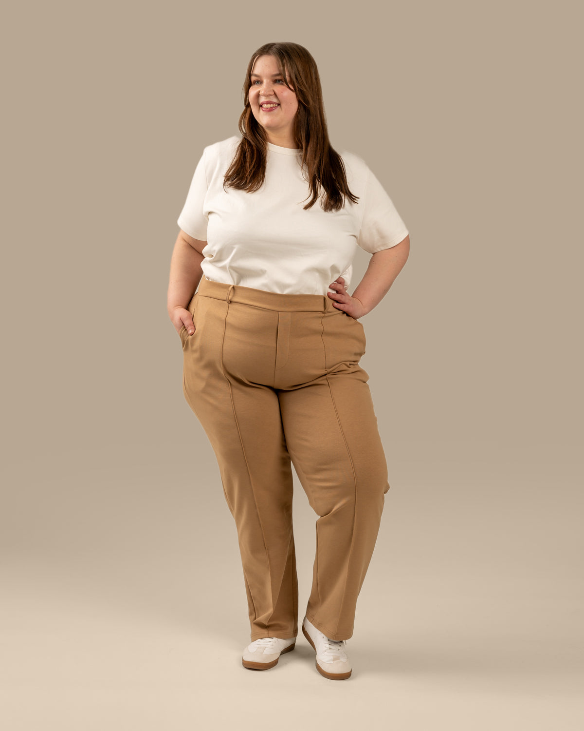 Laskoshousut, beige