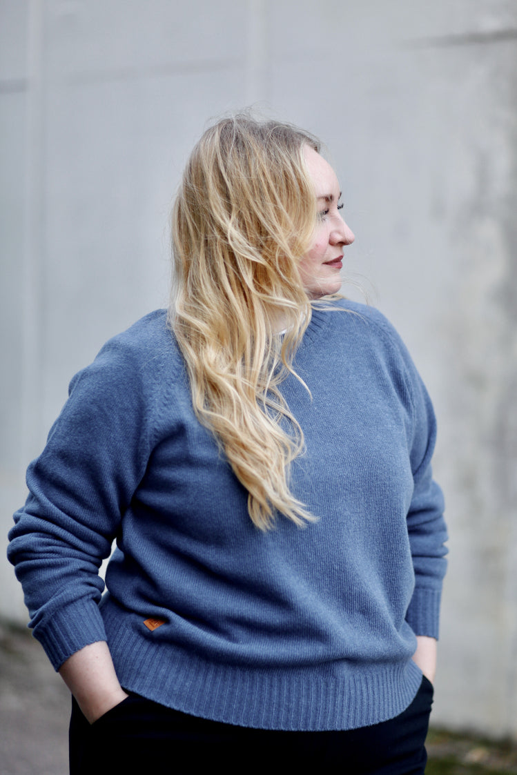 Hali - villapaita, misty blue