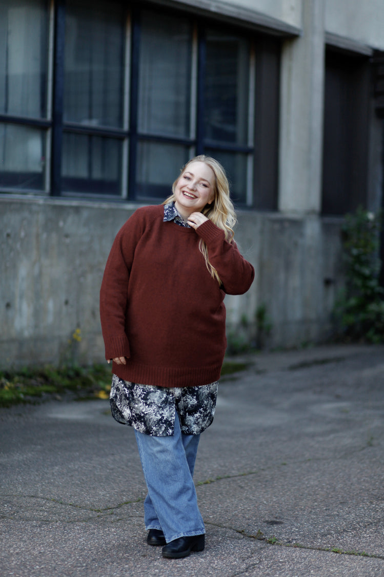 Lempi - villapaita, merlot red