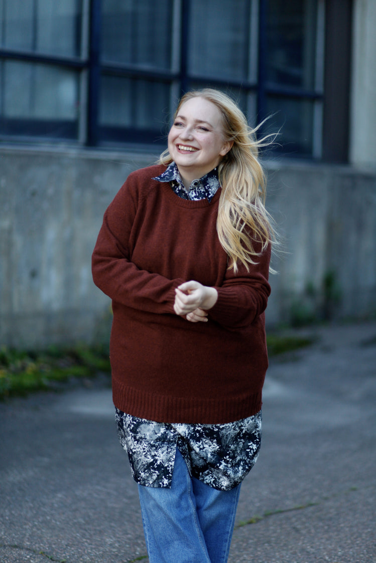 Lempi - villapaita, merlot red