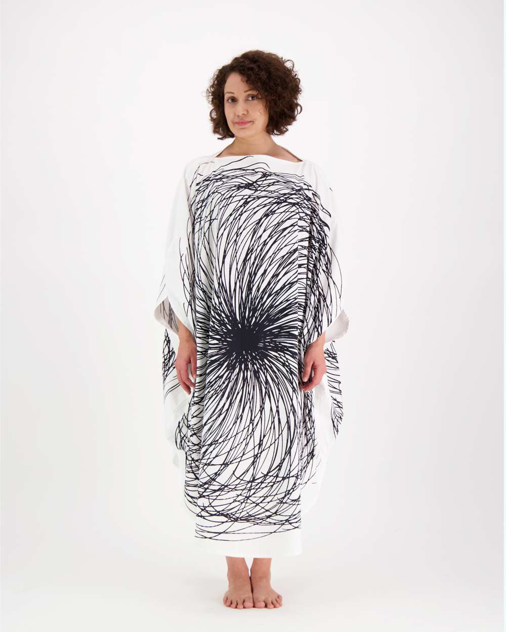 Myllynkivi Dress, Swirly White-Black