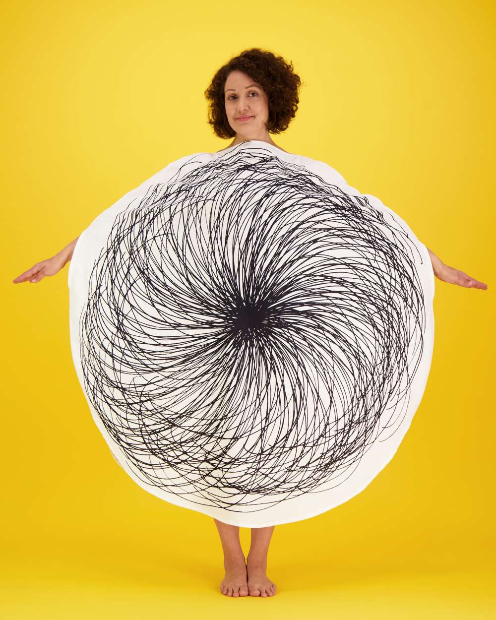 Myllynkivi Dress, Swirly White-Black