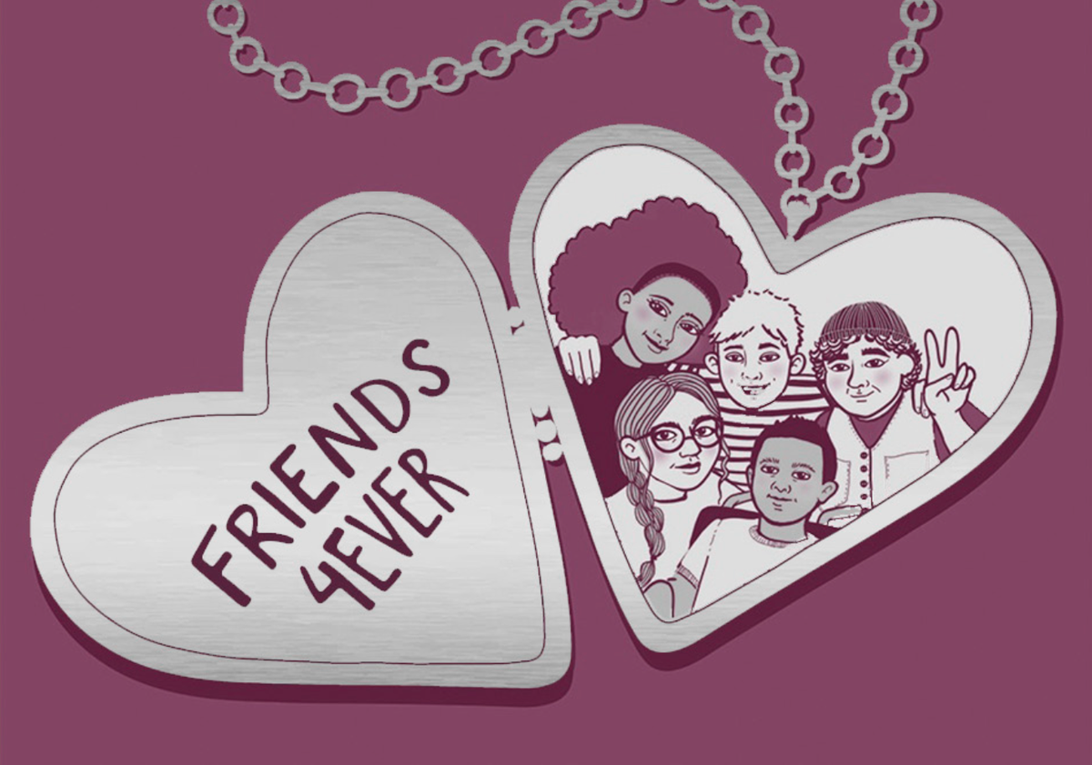 Ikuisesti ystäviä 2-osainen kortti