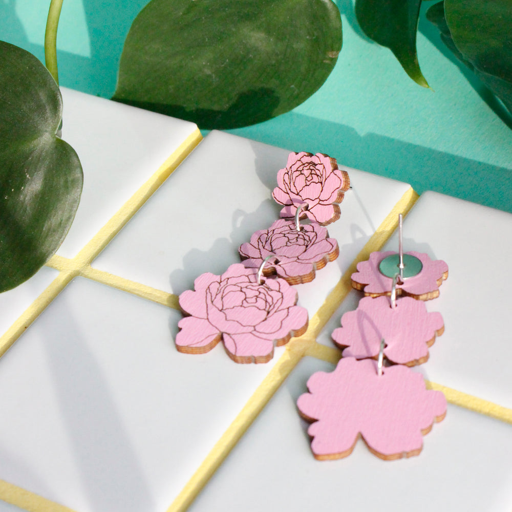 Pioni (3-osainen) Korvakorut