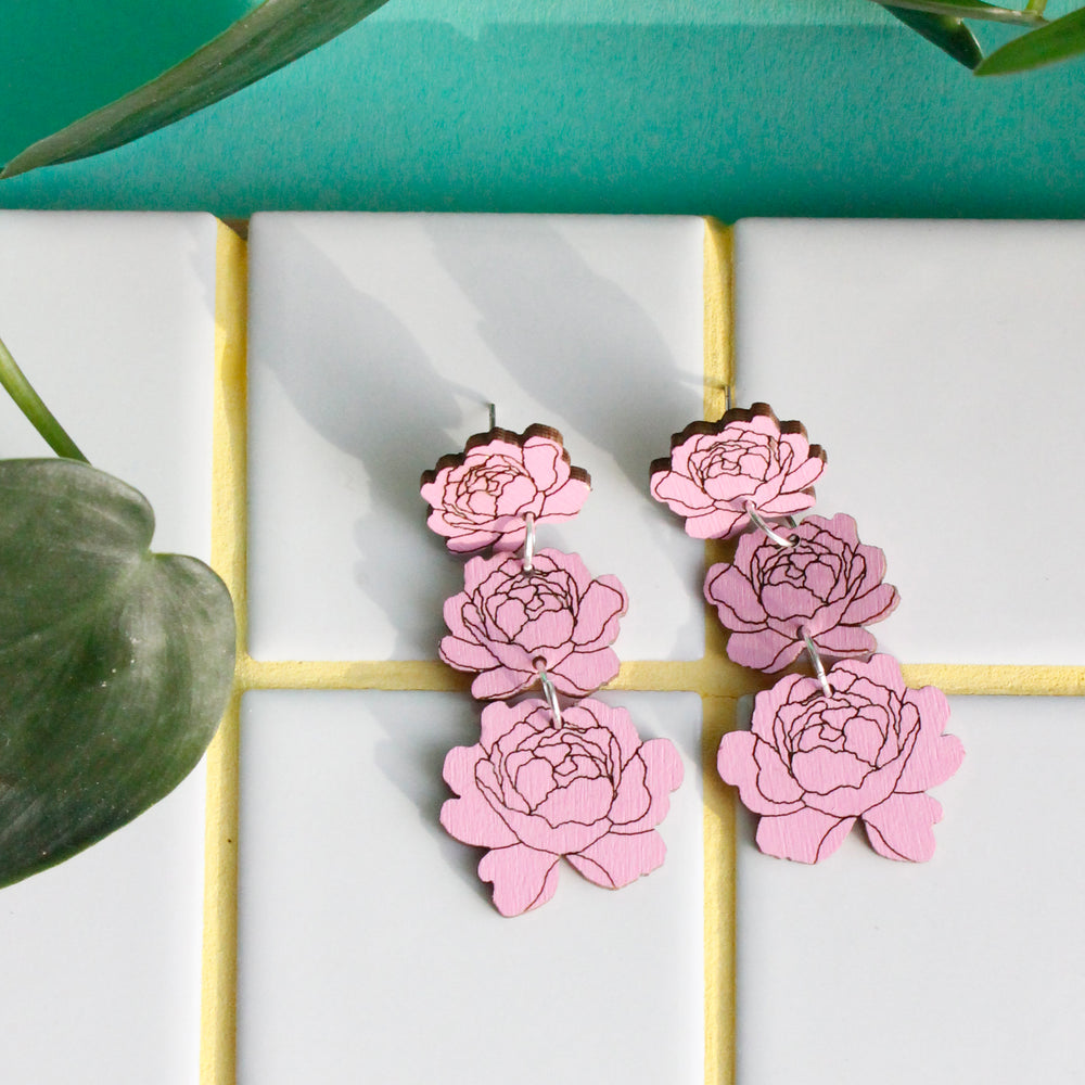 Pioni (3-osainen) Korvakorut