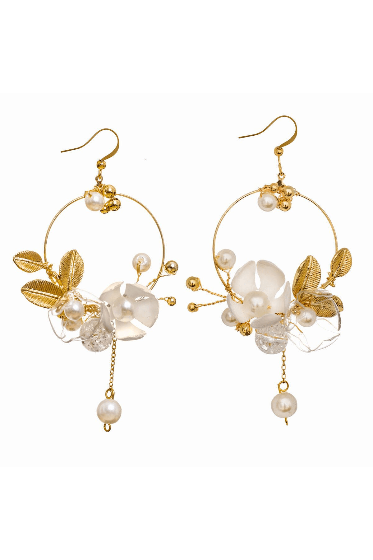Art Nouveau Earrings - White