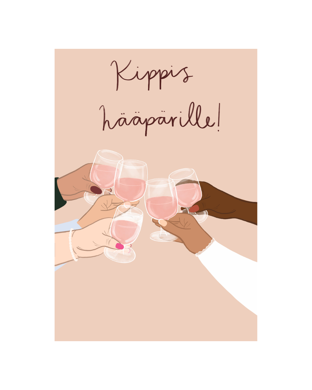 Kippis hääparille! -Postikortti