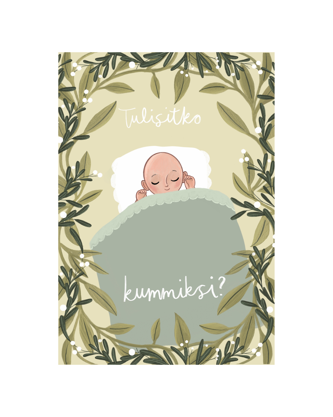 Tulisitko kummiksi? -Postikortti
