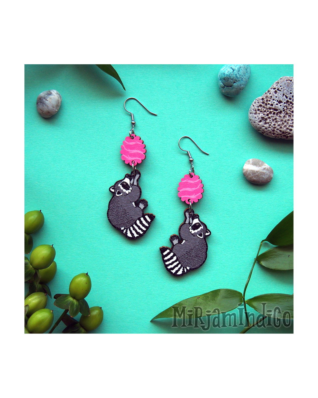 Cotton Candy Raccoon vanerikorvakorut, small