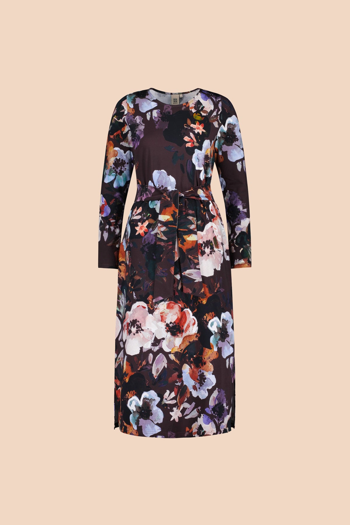 Midi Belted Dress, Maroon Anemone