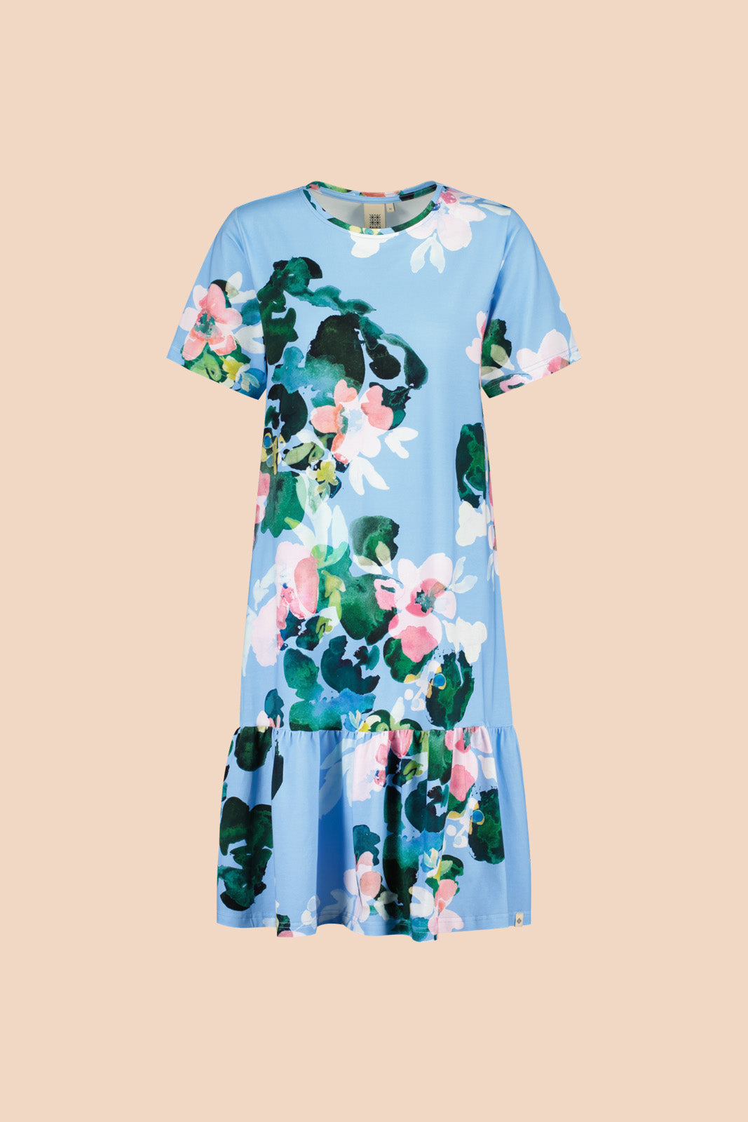 Ruffle T-paita mekko, Water Lily