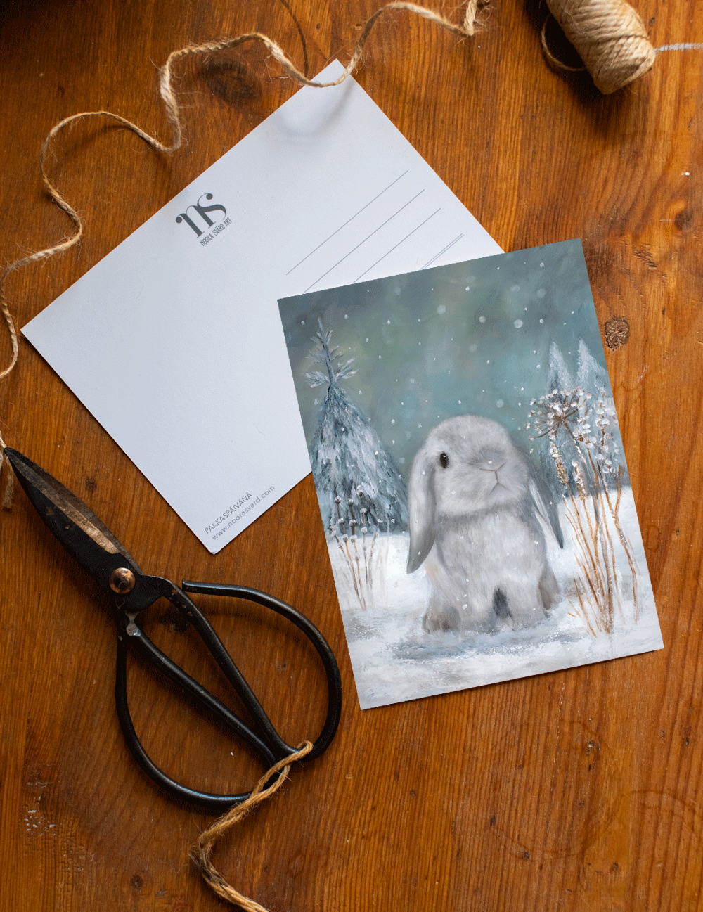 Pakkaspäivänä -postikortti