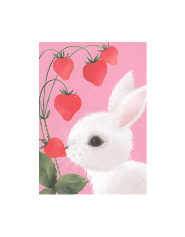 Mansikoita mahan täydeltä -postikortti