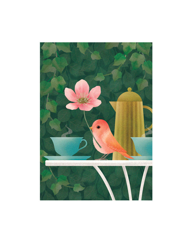 Puutarhassa -postikortti