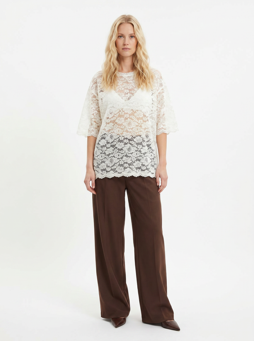 Relaxed Lace T-shirt, Soft Hug