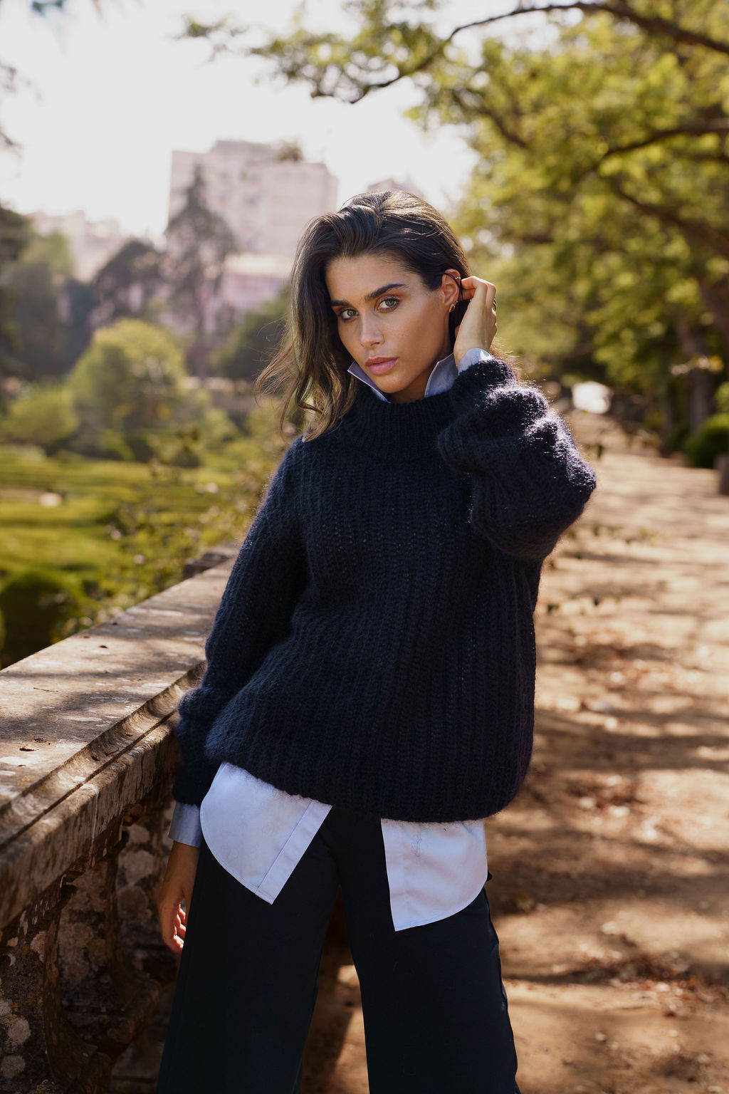 Robin Mohair Knit, Musta