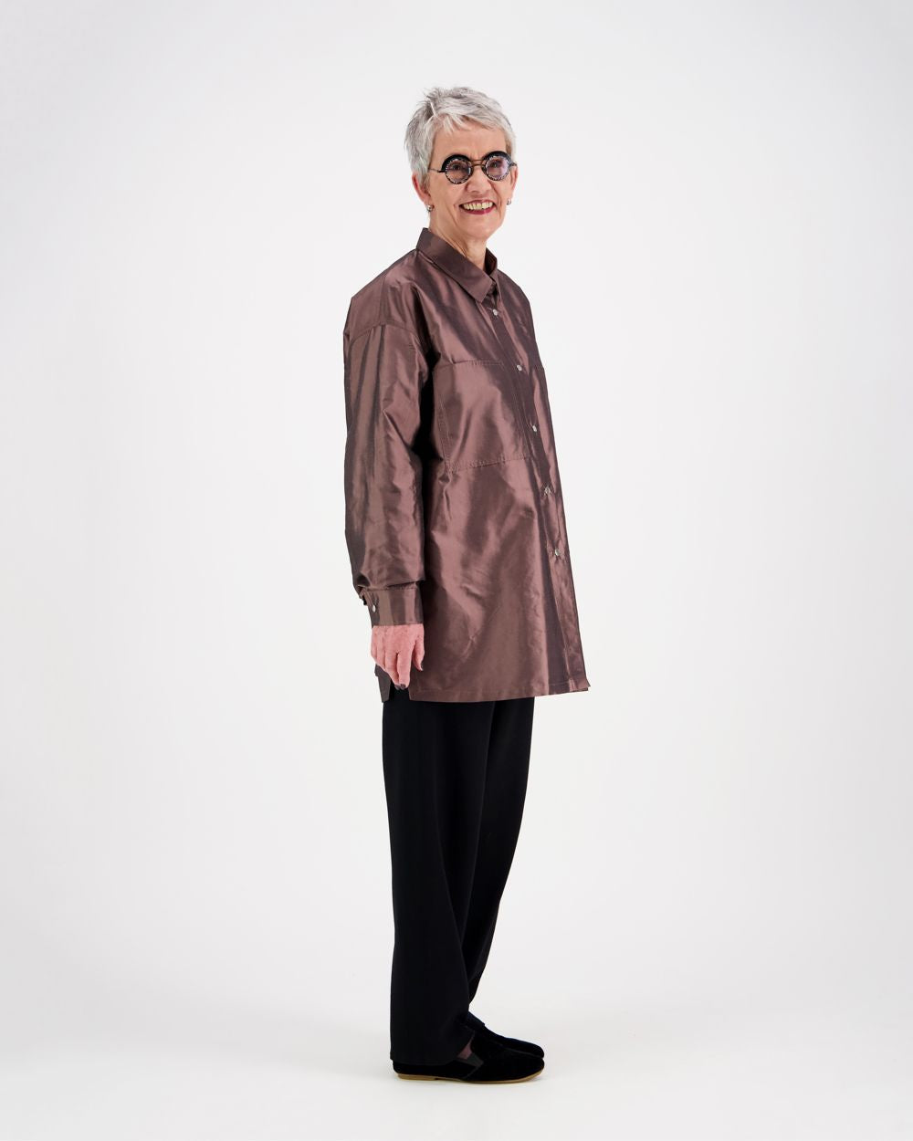 Oversized shirt, Nutria Silk