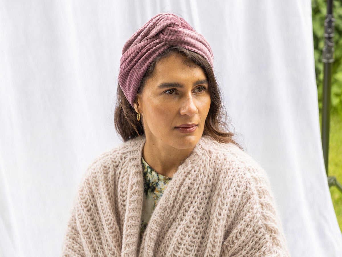 Moldable Turban headband, Ribbi velour