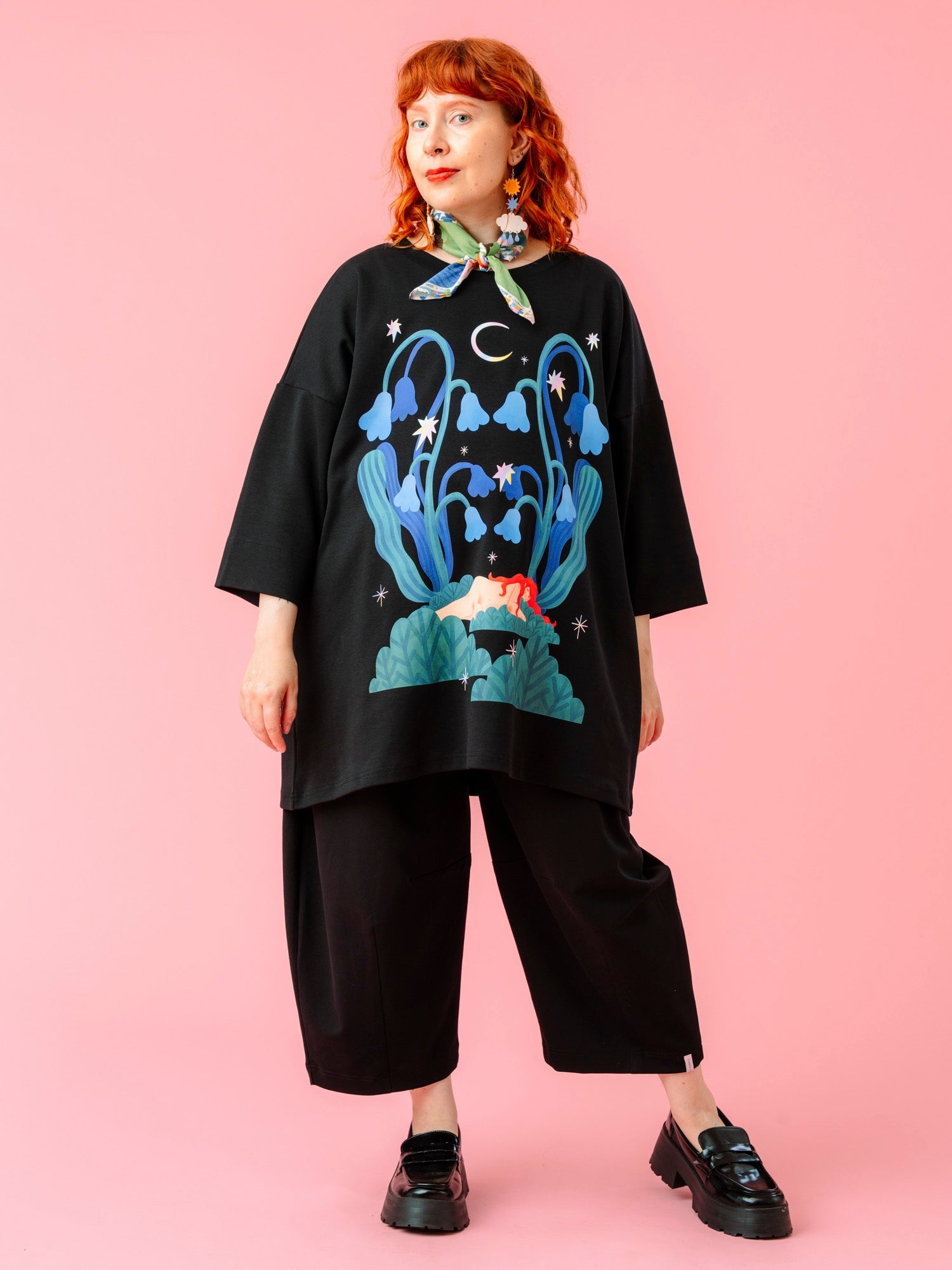 Leandro Oversize T-Paita, Moonbathing Black