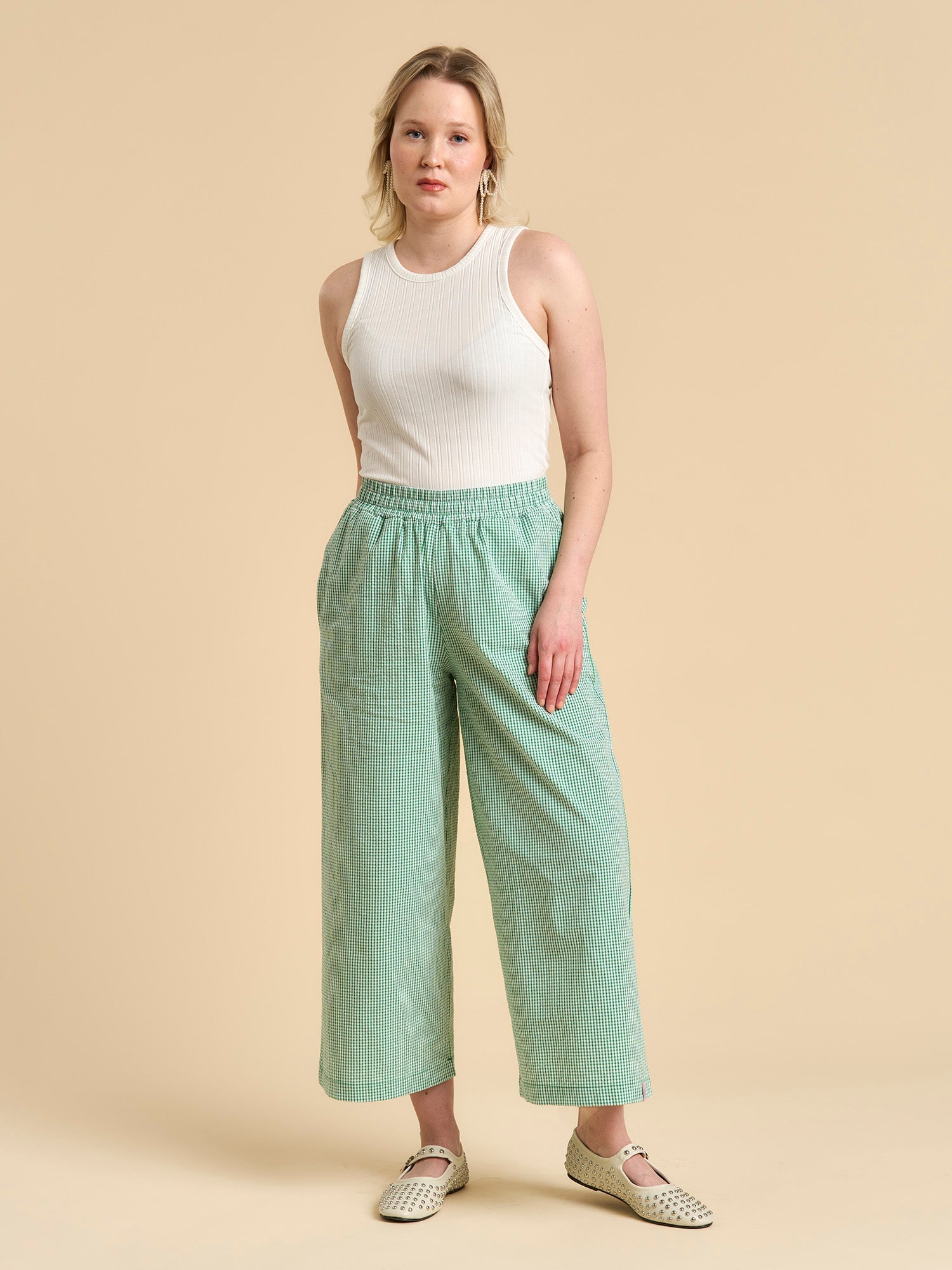 Guida Housut, Gingham Green