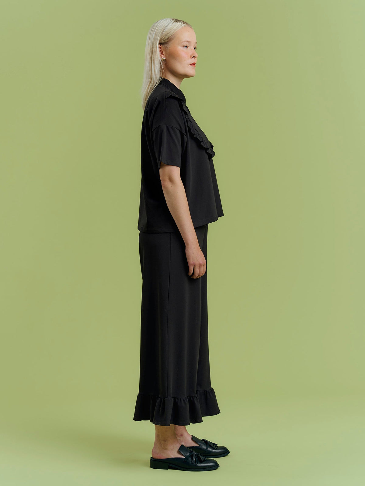 JOVIE collar shirt, Musta