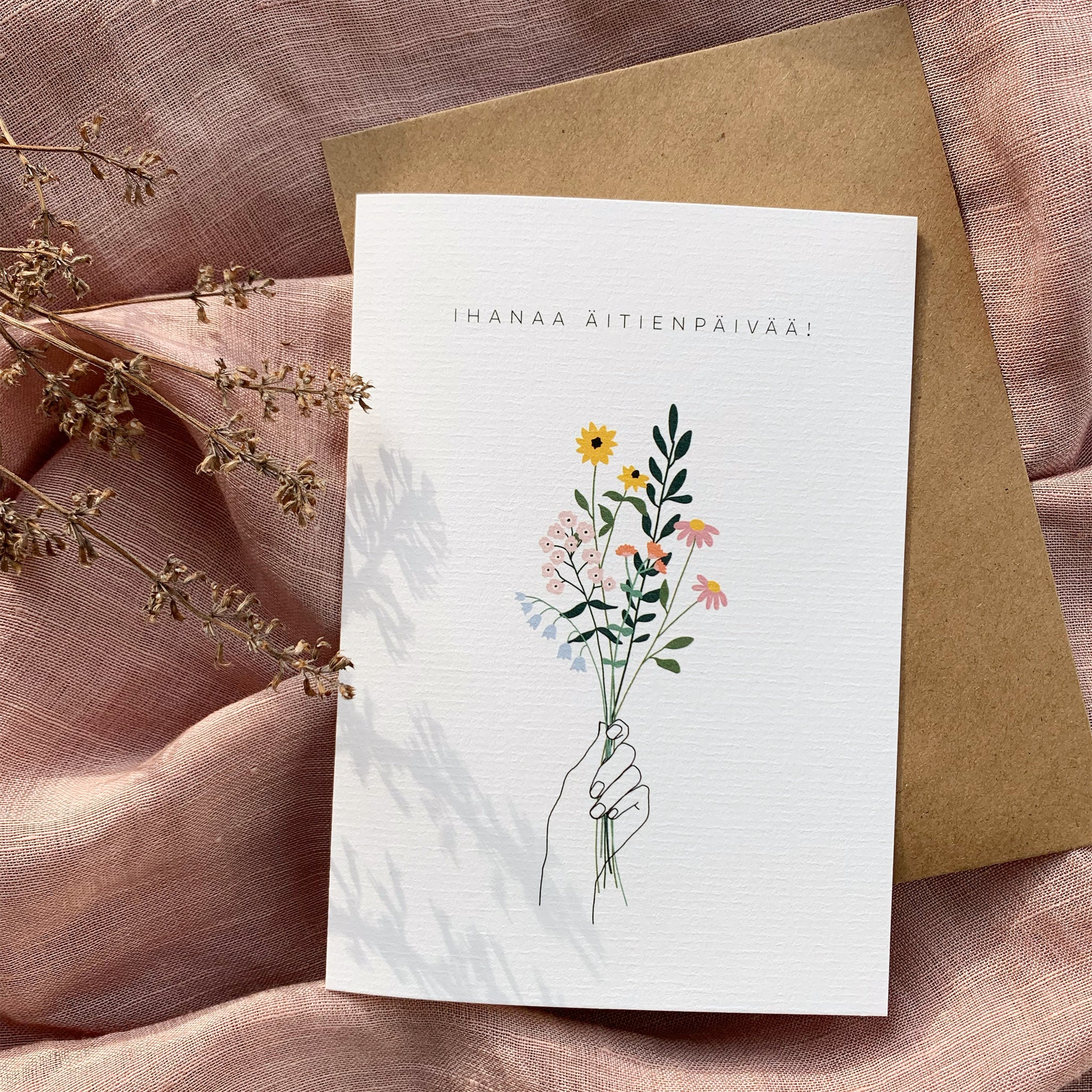 Äitienpäiväkimppu Kaksiosainen kortti