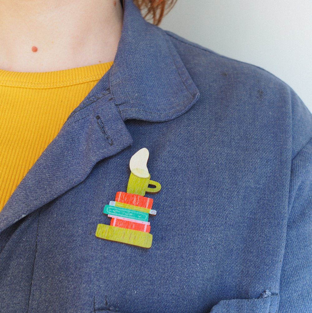 Books and Coffee Pin